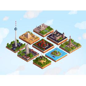 Polygonia Landmarks Low Poly Bundle model